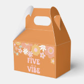Retro Floral vijf is een vibe 5e verjaardag Favor Bedankdoosjes (Voorkant Zijde)