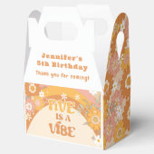 Retro floral vijf is een vibe verjaardagskist bedankdoosjes (Geopend)