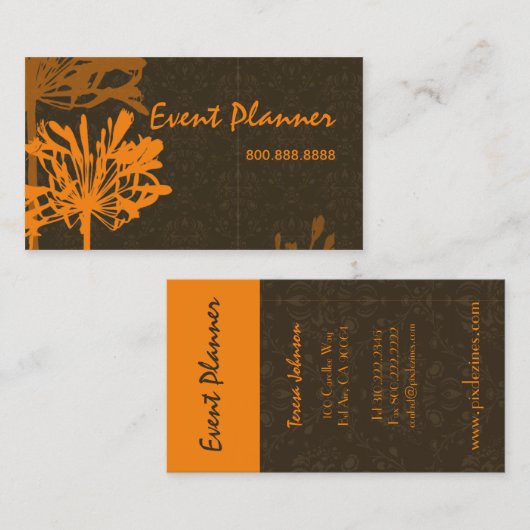 Retro Floral Visitekaartje (Voorkant / Achterkant)