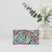 Retro Floral Visitekaartje (Staand voorkant)