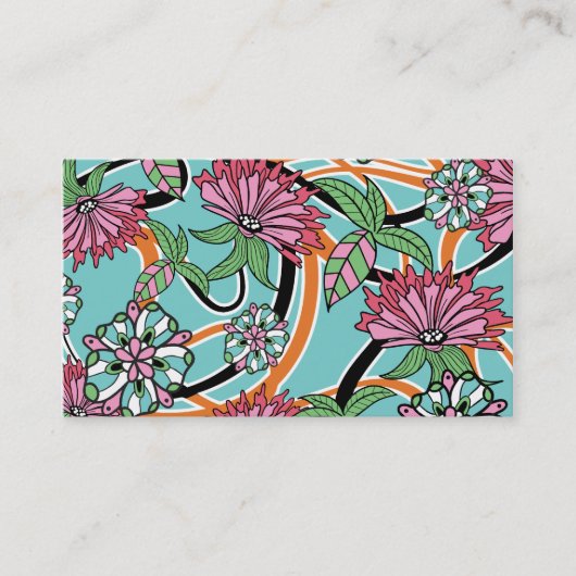 Retro Floral Visitekaartje (Voorkant)