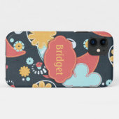 Retro Floral - voeg een naam toe - Case-Mate iPhone Case (Achterkant (horizontaal))