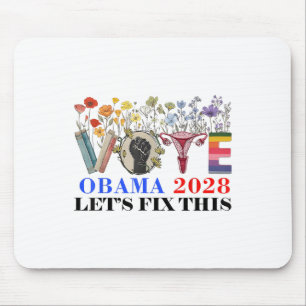 Retro Floral Vote Obama 2028 laat deze president r Muismat