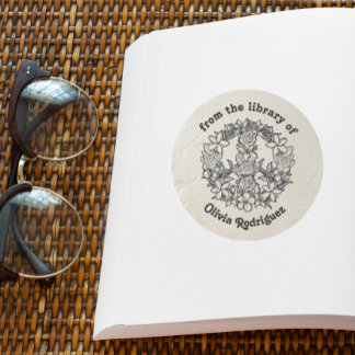 Retro Floral Vredesteken uit de bibliotheek van Ronde Sticker