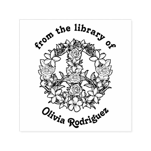 Retro Floral Vredesteken uit de bibliotheek van Zelfinktende Stempel (Design)