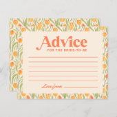 Retro  Floral Vrijgezellenfeest Advice Kaart (Voorkant / Achterkant)