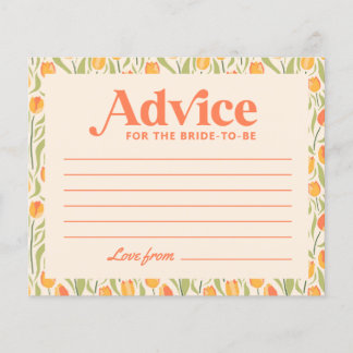 Retro Floral Vrijgezellenfeest Advice Kaart