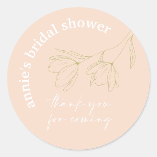 Retro Floral Vrijgezellenfeest Favor Seal Sticker  (Voorkant)