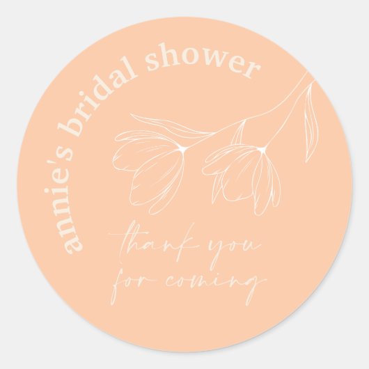 Retro Floral Vrijgezellenfeest Favor Seal Sticker  (Voorkant)