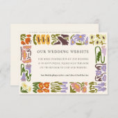  Retro Floral website | RSVP QR-code Informatiekaartje (Voorkant / Achterkant)