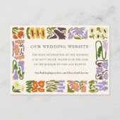  Retro Floral website | RSVP QR-code Informatiekaartje (Voorkant)