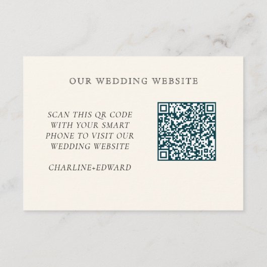  Retro Floral website | RSVP QR-code Informatiekaartje (Achterkant)