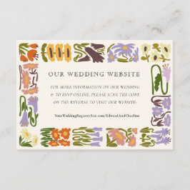 Retro Floral website | RSVP QR-code Informatiekaartje