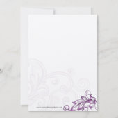 Retro Floral Wedding Invitations Kaart (Achterkant)