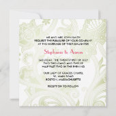 Retro Floral Wedding Uitnodiging (Achterkant)