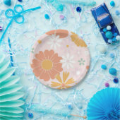 Retro Floral Wild Flower verjaardagspapier Bord (Feest)