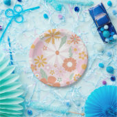 Retro Floral Wild Flower verjaardagspapier Bord (Feest)