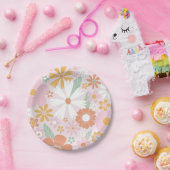 Retro Floral Wild Flower verjaardagspapier Bord (Feest)