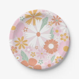Retro Floral Wild Flower verjaardagspapier Bord