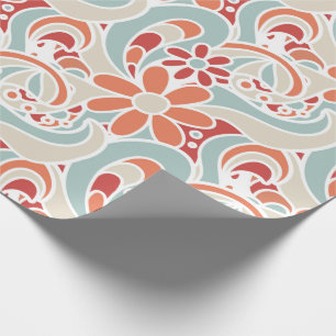 Retro Floral wrapping Paper Cadeaupapier