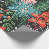 Retro Floral wrapping Paper Cadeaupapier (Hoek)