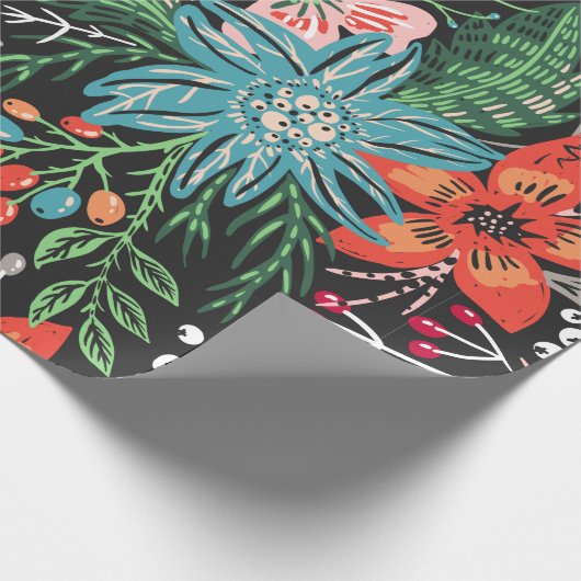 Retro Floral wrapping Paper Cadeaupapier (Hoek)