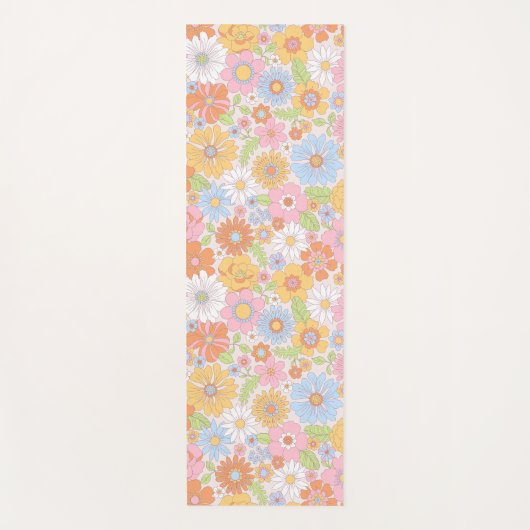 Retro Floral Yogamat (Voorkant)