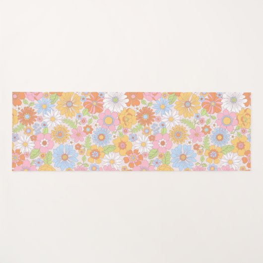Retro Floral Yogamat (Voorkant (horizontaal))