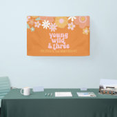 Retro Floral Young Wild, drie jaar Spandoek (Beurs)