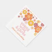 Retro Floral Young Wild Drie verjaardag Napkins Servet (Hoek)