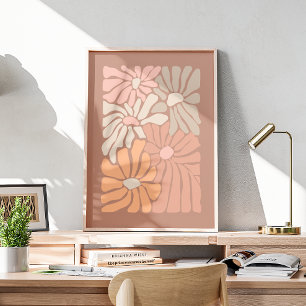 Retro florale abstracte kunst poster