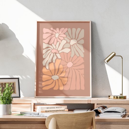 Retro florale abstracte kunst poster