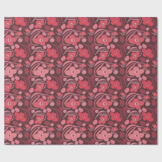 Retro florale cadeaupapier (Vlak)
