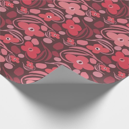 Retro florale cadeaupapier (Hoek)