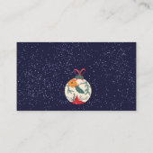 Retro florale kerstbal lintlint bedrijfsmatige wen visitekaartje (Achterkant)