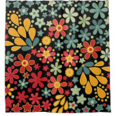 Retro. Florale motieven 2 Douchegordijn (Voorkant)