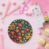 Retro. Florale motieven 2 Papieren Bordje (Feest)