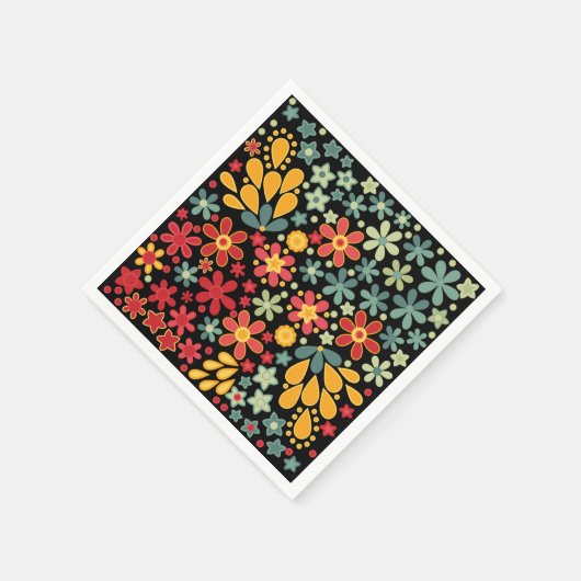 Retro. Florale motieven 2 Servetten (Hoek)