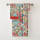 Retro, florale retro bad handdoek (Insitu)