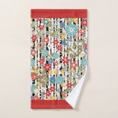 Retro, florale retro bad handdoek (Handdoek)