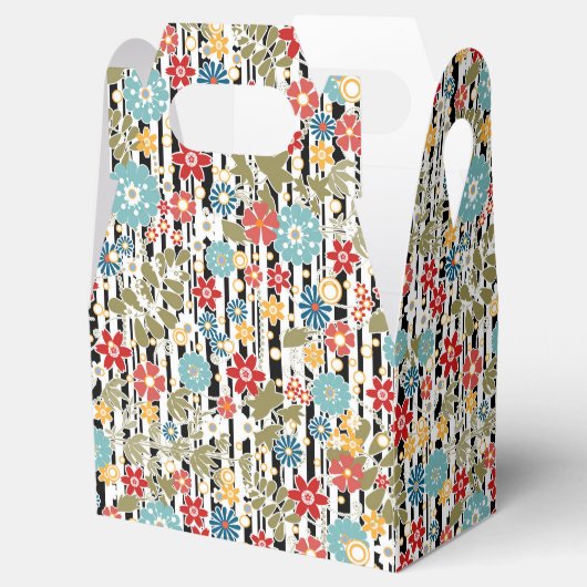 Retro, florale retro bedankdoosjes (Geopend)