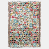 Retro, florale retro deken (Voorkant Verticaal)