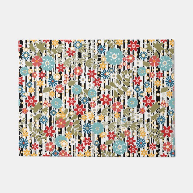 Retro, florale retro deurmat (Voorkant)