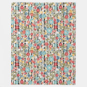 Retro, florale retro fleece deken (Voorkant)