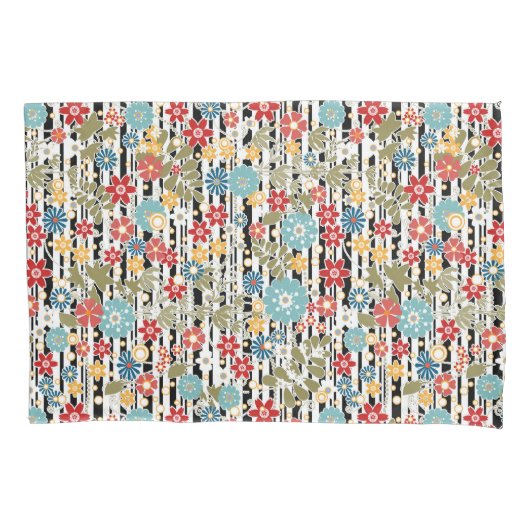 Retro, florale retro kussensloop (Voorkant)