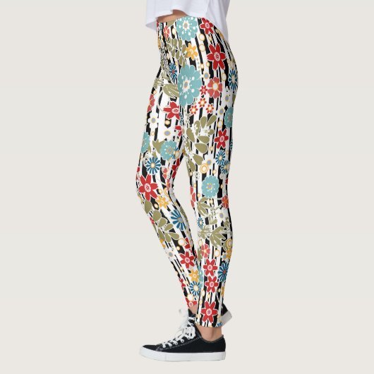 Retro, florale retro leggings (Links)