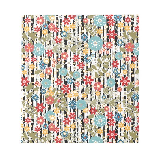 Retro, florale retro notitieblok (Voorkant)