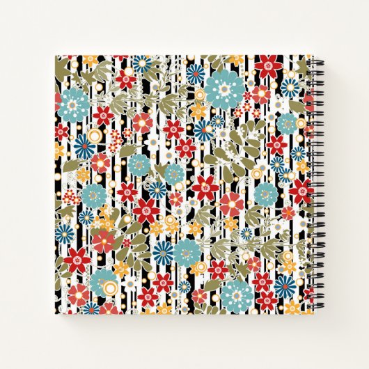 Retro, florale retro notitieboek (Achterkant)