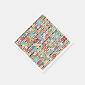 Retro, florale retro servet (Hoek)