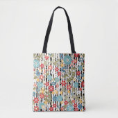 Retro, florale retro tote bag (Voorkant)